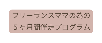 フリーランスママの為の ５ヶ月間伴走プログラム