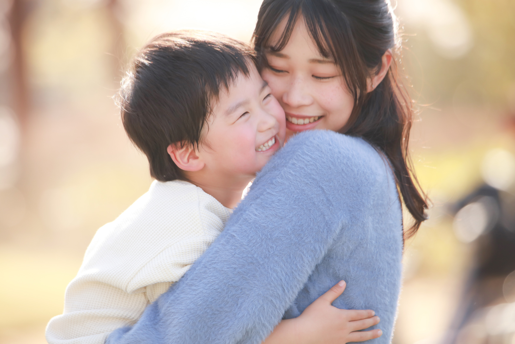 Smile parent and child